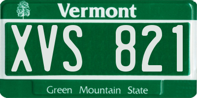 VT license plate XVS821