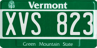 VT license plate XVS823