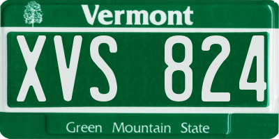 VT license plate XVS824