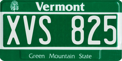 VT license plate XVS825