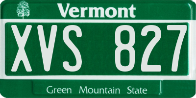 VT license plate XVS827