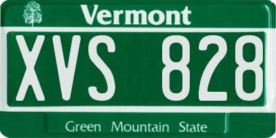 VT license plate XVS828