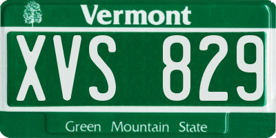 VT license plate XVS829