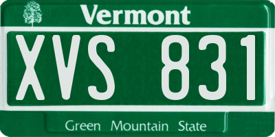 VT license plate XVS831