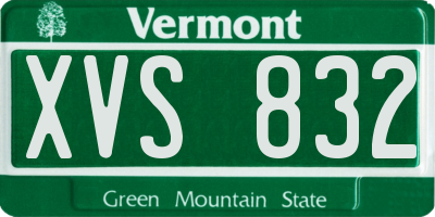 VT license plate XVS832