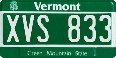VT license plate XVS833