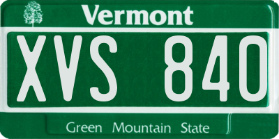 VT license plate XVS840