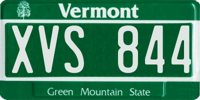 VT license plate XVS844