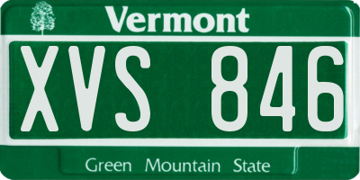 VT license plate XVS846