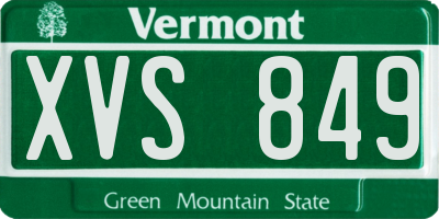 VT license plate XVS849