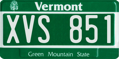VT license plate XVS851