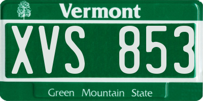 VT license plate XVS853