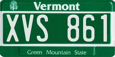 VT license plate XVS861