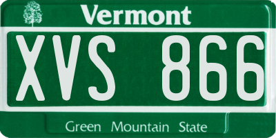 VT license plate XVS866