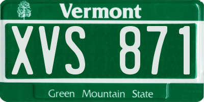 VT license plate XVS871