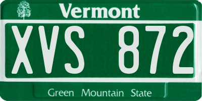 VT license plate XVS872