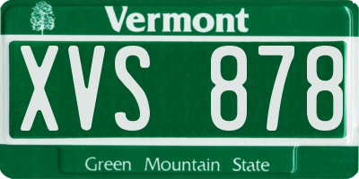 VT license plate XVS878