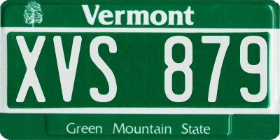 VT license plate XVS879