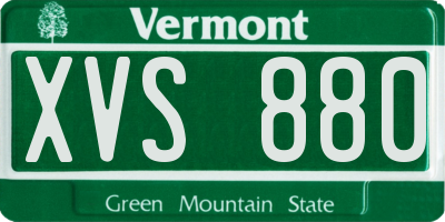 VT license plate XVS880