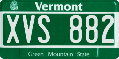 VT license plate XVS882