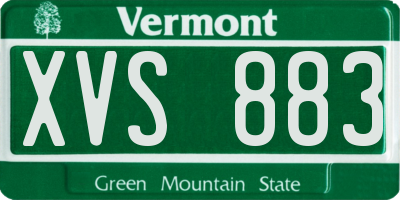 VT license plate XVS883