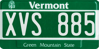 VT license plate XVS885