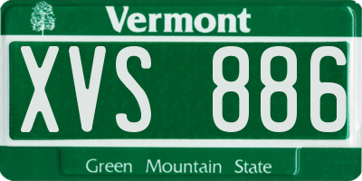 VT license plate XVS886