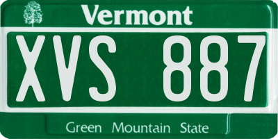 VT license plate XVS887