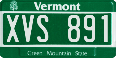 VT license plate XVS891