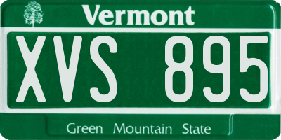 VT license plate XVS895