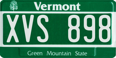 VT license plate XVS898
