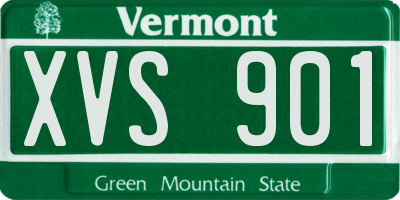 VT license plate XVS901