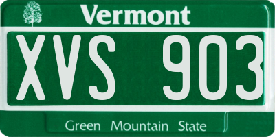 VT license plate XVS903