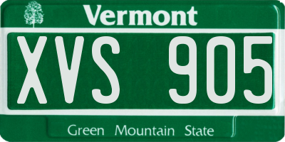 VT license plate XVS905