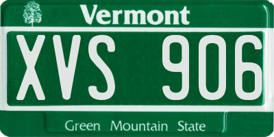 VT license plate XVS906