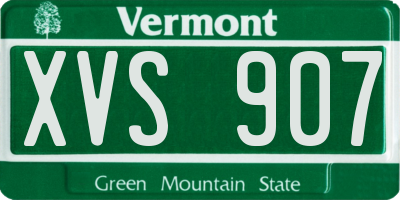 VT license plate XVS907