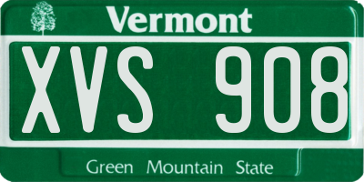 VT license plate XVS908
