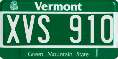 VT license plate XVS910