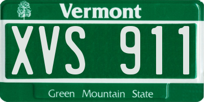 VT license plate XVS911