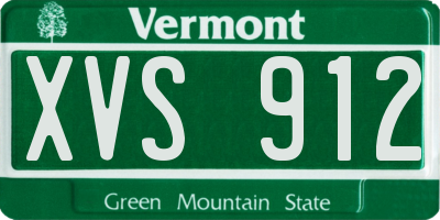 VT license plate XVS912