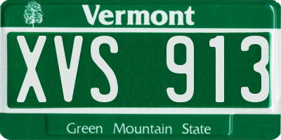 VT license plate XVS913