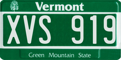 VT license plate XVS919