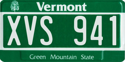 VT license plate XVS941