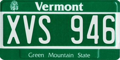 VT license plate XVS946