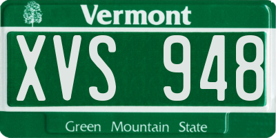 VT license plate XVS948