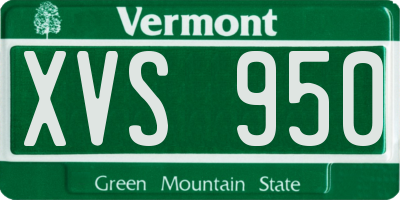 VT license plate XVS950