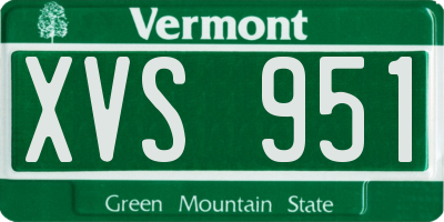 VT license plate XVS951