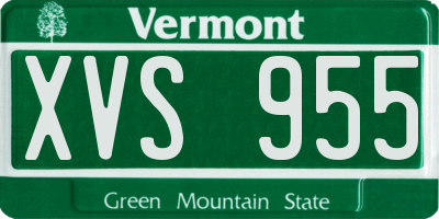 VT license plate XVS955