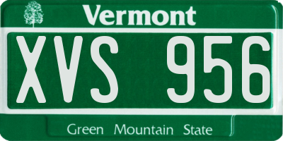 VT license plate XVS956