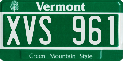 VT license plate XVS961